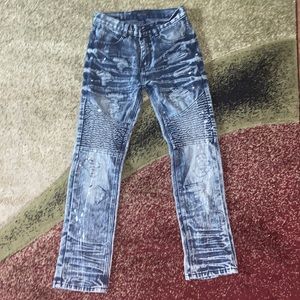 Kids Ripped Jeans With Paint Splatter